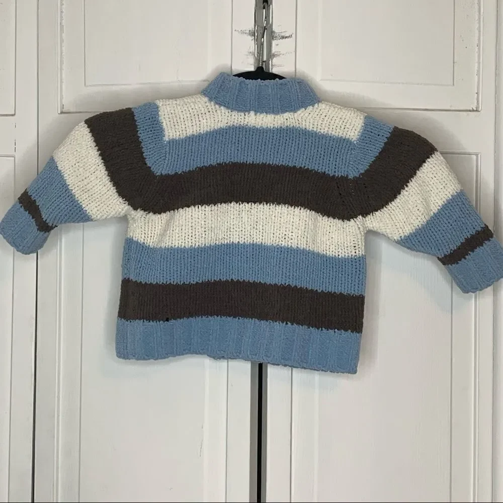 💕3 for $15💕 The Children’s Place Zip Up Blue Stripe Sweater